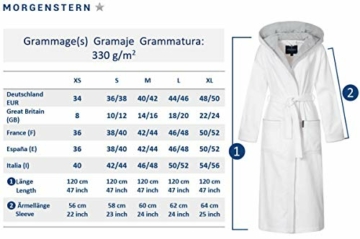 Morgenstern Morgenmantel Damen Baumwolle mit Kapuze in Taupe Frottee Mantel wadenlang Haus Bademantel Baumwolle Größe S Leonie - 7