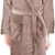 NY Threads Damen Fleece Morgenmantel mit Kapuze - Plüsch & kuscheliger Bademantel (Taupe, Medium) - 4