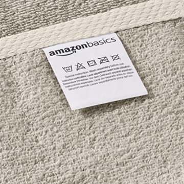 Amazon Basics - Handtuch-Set, schnelltrocknend, 2 Badetücher - Platingrau, 100% Baumwolle - 4