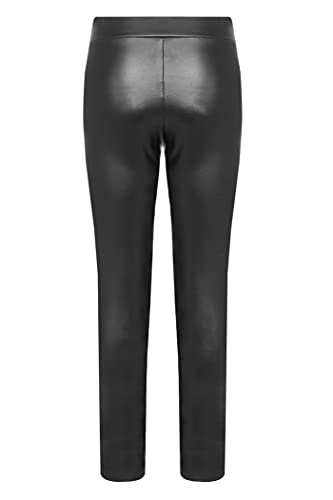 Kendindza Damen Thermo-Leggings gefüttert mit Innen-Fleece Basic Kunstleder High Waist (Schwarz, EU Größe: S | Herstellgröße: M) - 3