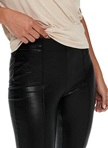 Only Damen ONLJESSIE FAUX LEATHER LEGGING OTW NOOS Leggings, Black, M - 3