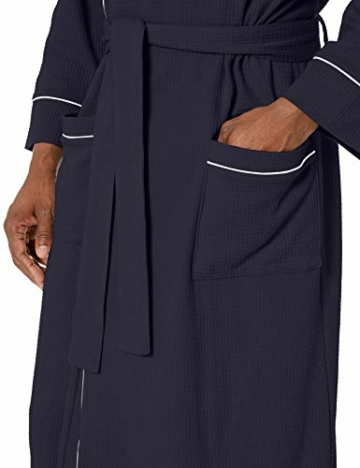 Amazon Essentials Herren-Bademantel mit Schalkragen, Waffelmuster, Navy, US XL-XXL (EU XXL-3XL) - 2