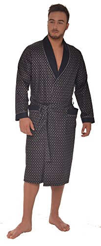 Revise Herren Morgenmantel Guido RE-504 - Elegant - 100% Baumwolle - Blau - Gr. XL - 4