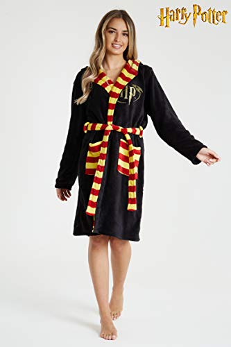 Harry Potter Bademantel Damen mit Kapuze, Kuschelig Morgenmantel Unisex, Hogwarts Geschenke für Herren, Damen und Jugendliche, Nachtwäsche aus Weichem Fleece (Schwarz, S) - 3