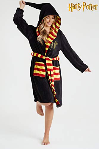 Harry Potter Bademantel Damen mit Kapuze, Kuschelig Morgenmantel Unisex, Hogwarts Geschenke für Herren, Damen und Jugendliche, Nachtwäsche aus Weichem Fleece (Schwarz, S) - 6