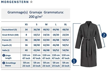 Morgenstern Bademantel Damen Baumwolle Leicht Waffel Pique Größe S Grau - 6