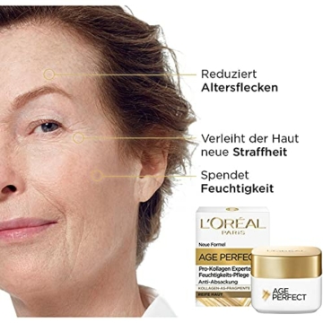 L'Oréal Paris Straffende Augenpflege für reife Haut, Anti-Aging Feuchtigkeitspflege gegen Altersflecken, Mit Kollagen-AS-Fragmenten, Age Perfect Pro-Kollagen Experte, 15 ml - 2