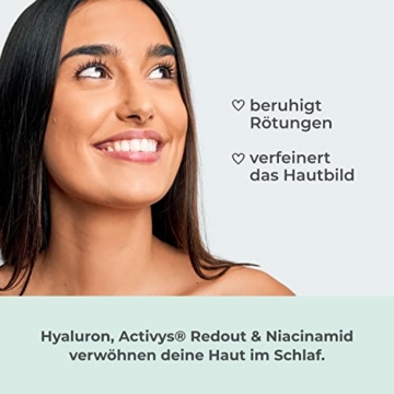 Cosphera Hyaluron Nachtcreme 100% vegan - Nachtpflege für Falten, Tränensäcke und Augenringe 30 ml - Gesichtscreme für Frauen und Männer - 4