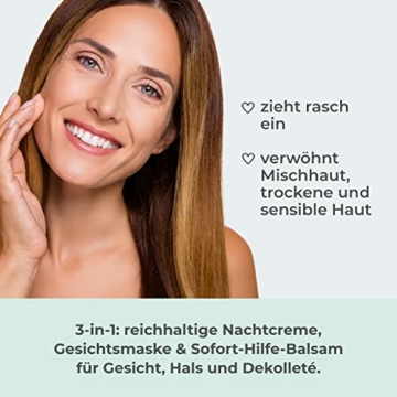 Cosphera Hyaluron Nachtcreme 100% vegan - Nachtpflege für Falten, Tränensäcke und Augenringe 30 ml - Gesichtscreme für Frauen und Männer - 5