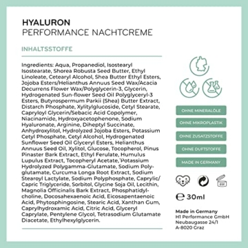 Cosphera Hyaluron Nachtcreme 100% vegan - Nachtpflege für Falten, Tränensäcke und Augenringe 30 ml - Gesichtscreme für Frauen und Männer - 8