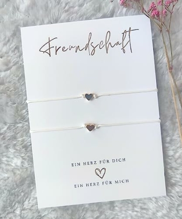 Briefzauber Freundschafts-Armbänder (Set: 2 Stk.) | schlichte & minimal Makramee-Armbänder | Freundschaftsarmband - 4