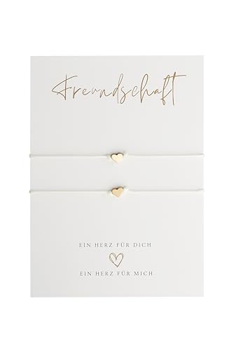 Briefzauber Freundschafts-Armbänder (Set: 2 Stk.) | schlichte & minimal Makramee-Armbänder | Freundschaftsarmband - 1