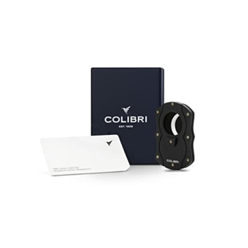 Colibri Cut | Doppel-Guillotine-Zigarrenschneider | Schwarz mit farbigen Klingen | Federauslöser | Bis zu 62 Ringmaß-Zigarren | Ergonomisches Design | Inklusive Geschenkbox - 5