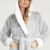 CityComfort Bademantel Damen Flauschig, Fleece Morgenmantel Damen Dressing Gown Women (Zweifarbiges Grau, M) - 6