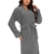 Ymmchy Weicher Bademantel Damen Frottee Morgenmantel Leichte Saunamantel Women Sauna Robe Grau XL - 2